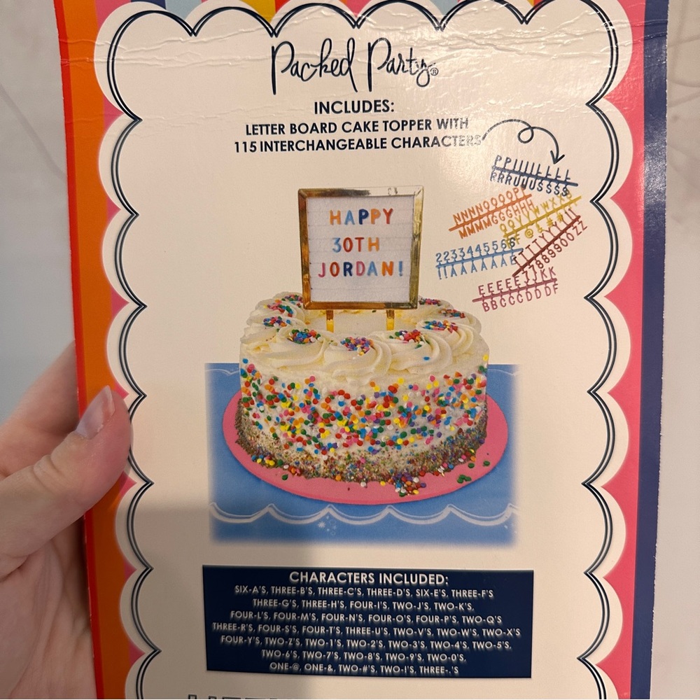 Celebrate in Style: Set of 2 Birthday Cake Toppers - Letter Board & Candelabra - Picture 3 of 5